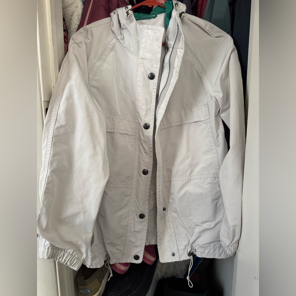 Coach White Jacket with Green Trim